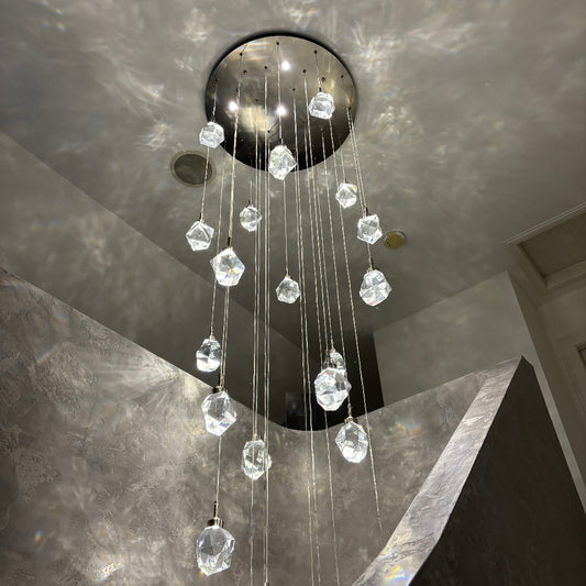 Crystallite Nickel 24-Pendant Chandelier