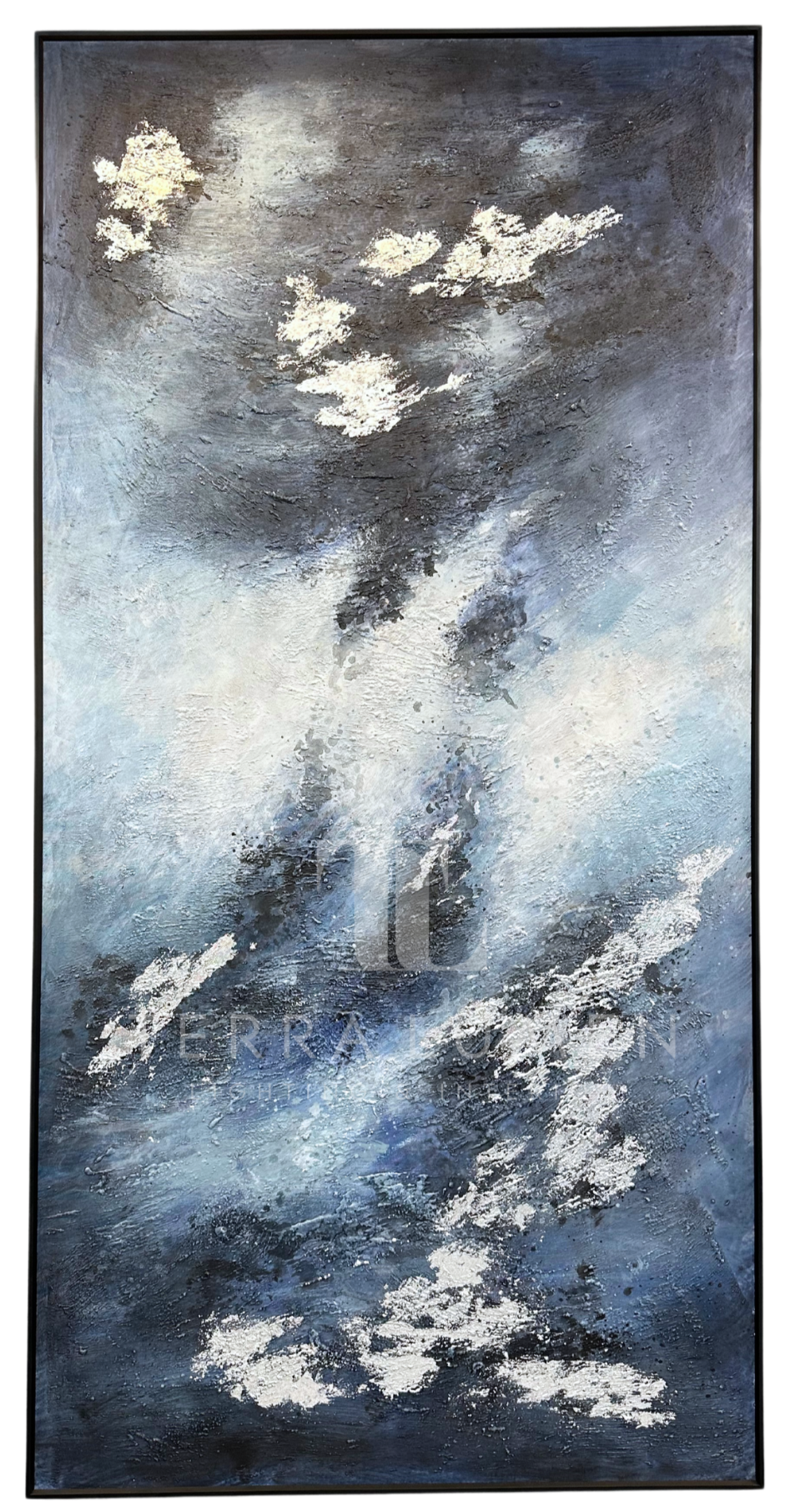 Avalon Abstract Painting with Black Frame