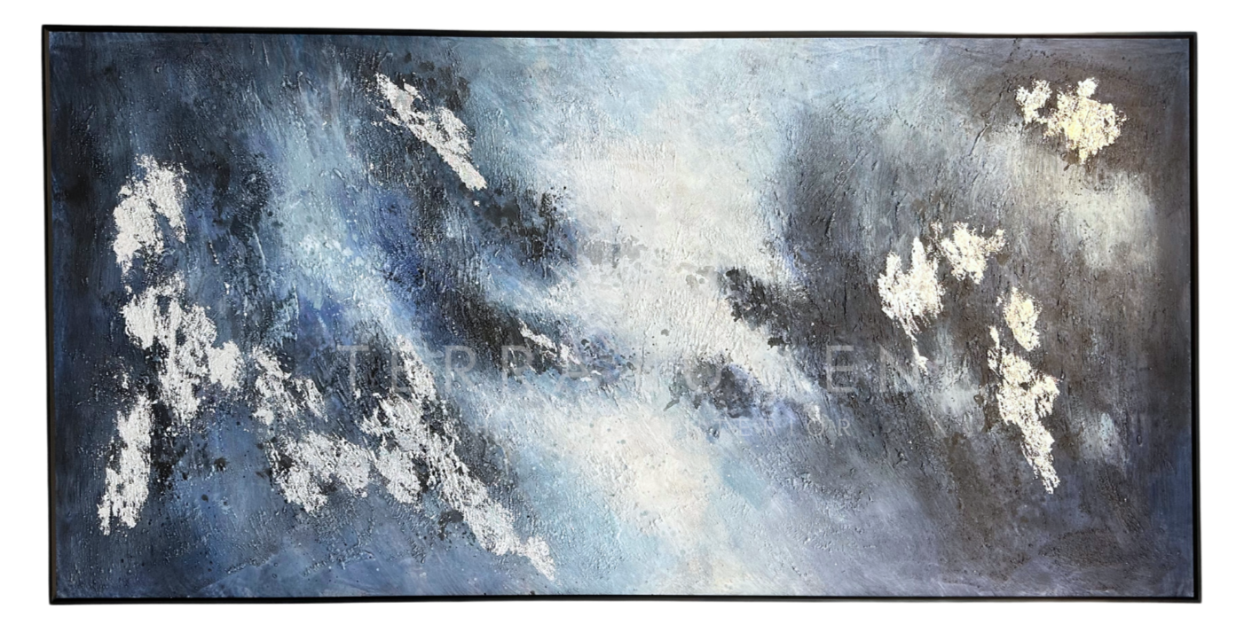 Avalon Abstract Painting with Black Frame