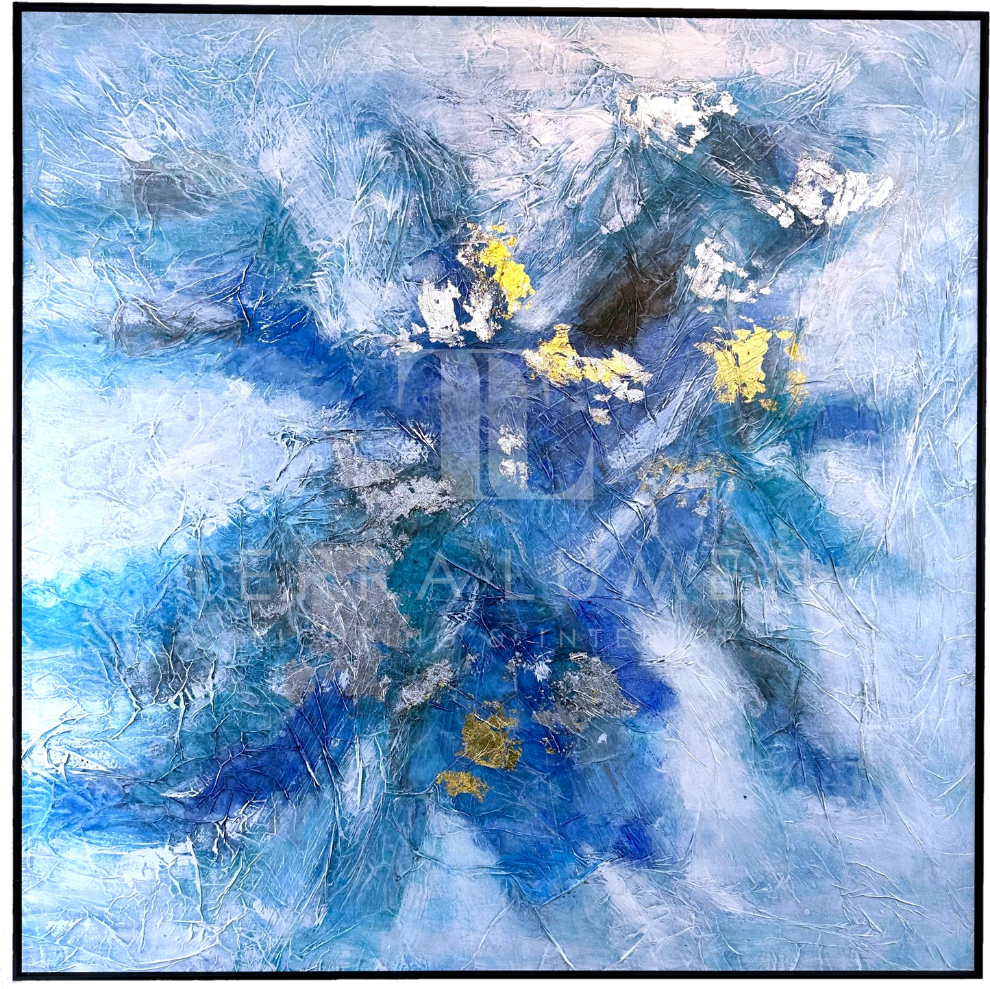 Calyx Abstract Painting with Black Frame
