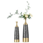 Hammered Vase – Grey & Brass