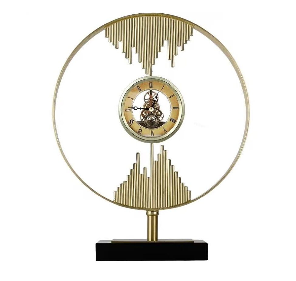 Raya Gold Clock on Black Marble