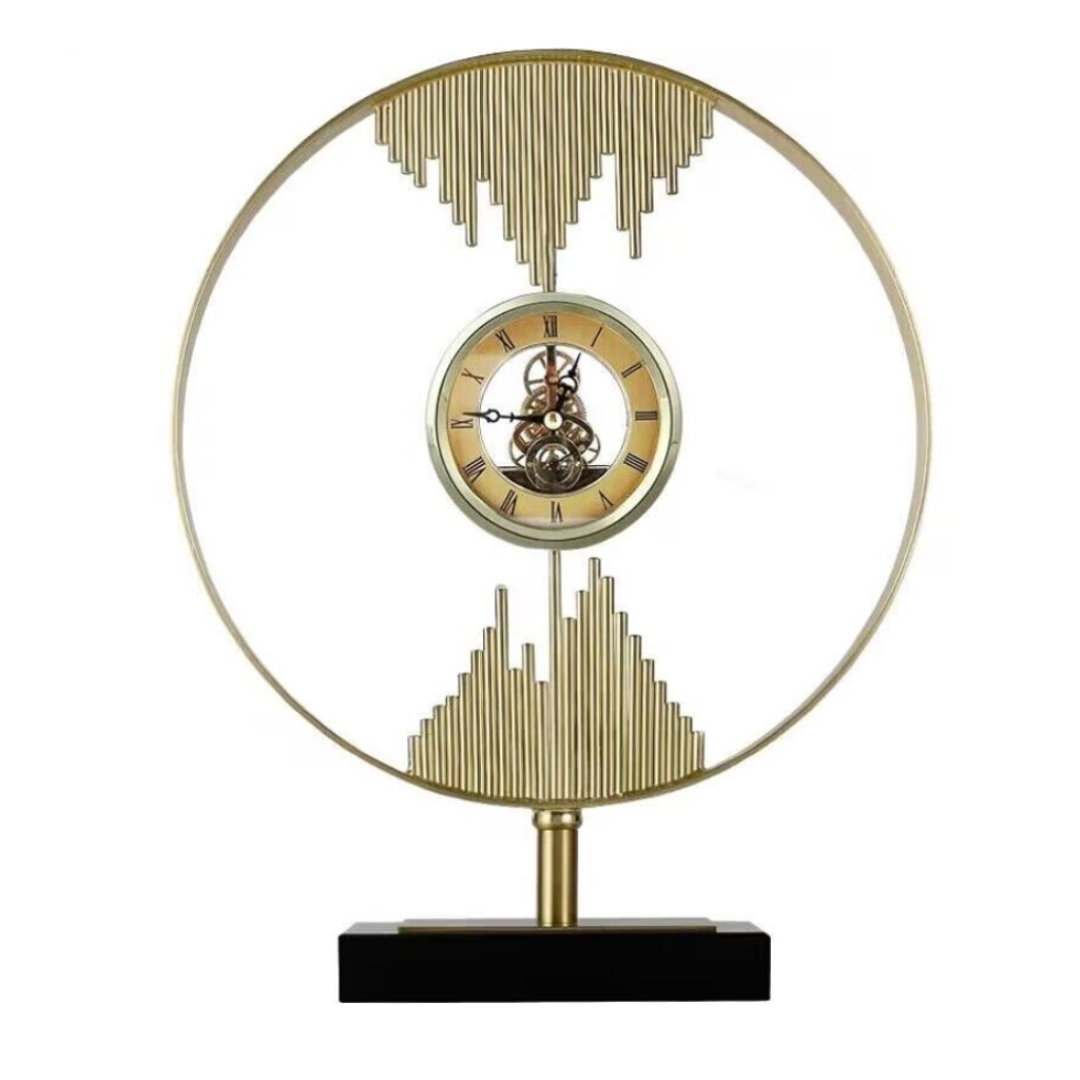 Raya Gold Clock on Black Marble - Home Accessories from TL Home