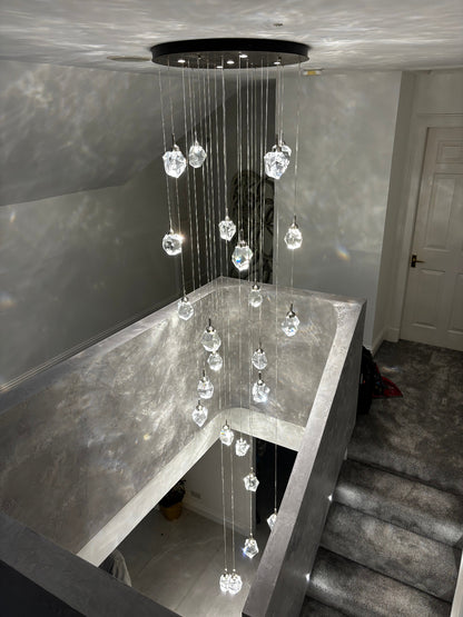 Crystallite Chandelier – Nickel 24 Pendant - Luxury Lighting from TL Home