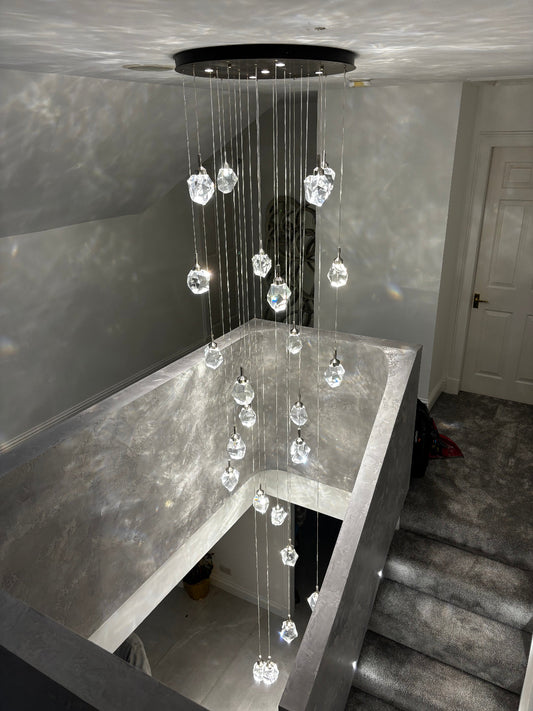 Crystallite Nickel 24-Pendant Chandelier