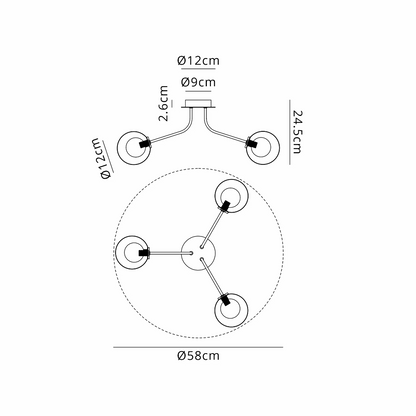 Colorado Small Semi Flush Light - View 7