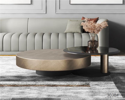 Vespera Bronze Black Coffee Table Set - Detail Shot