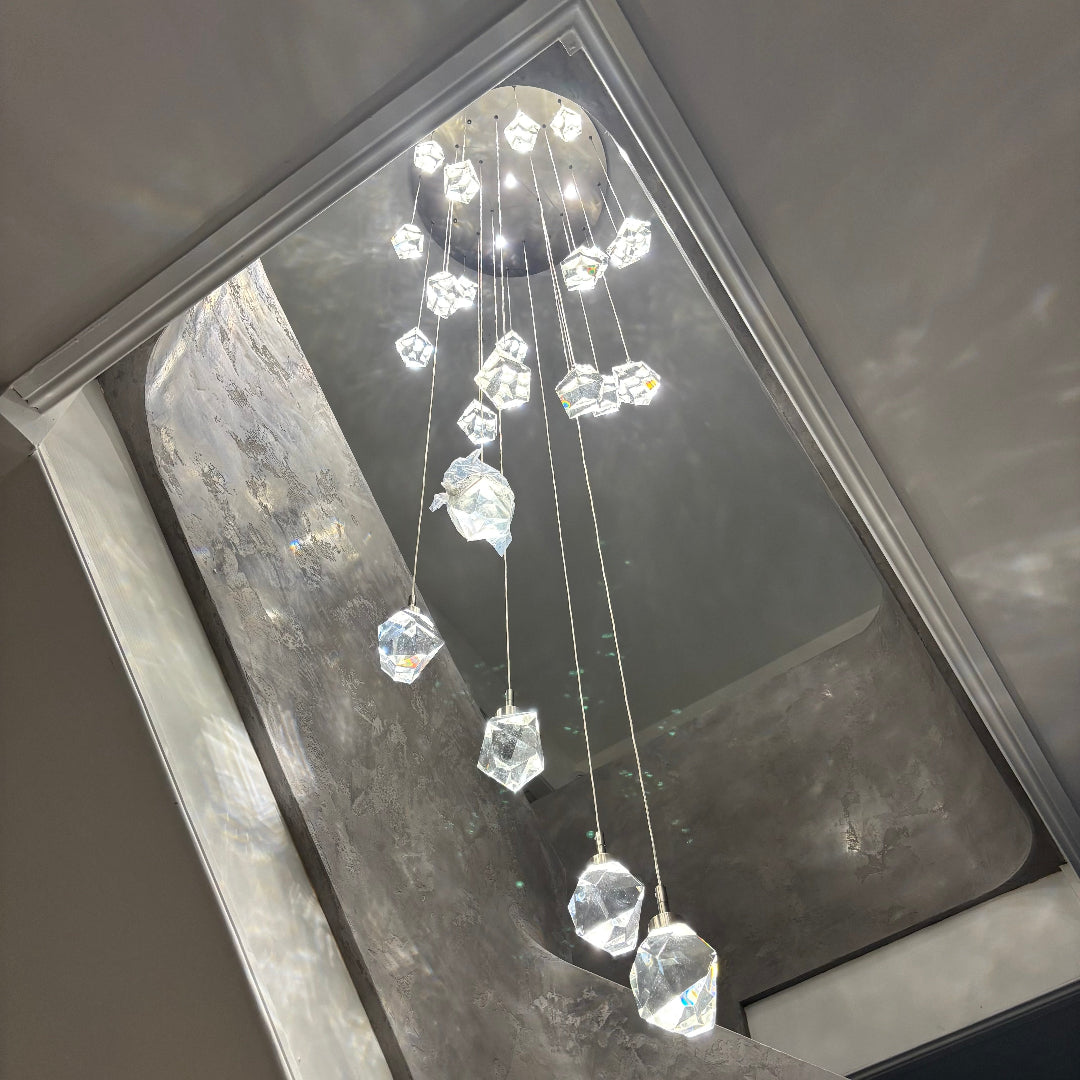 Crystallite Nickel 24-Pendant Chandelier