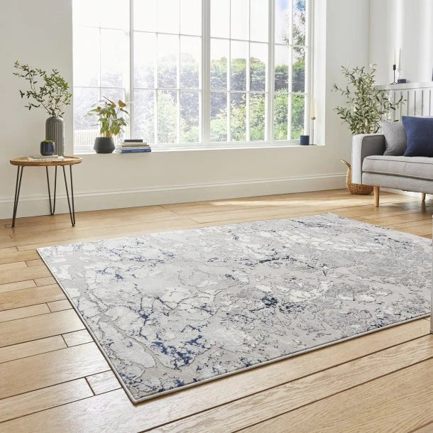 Apollo 2677 Grey/Navy Rug - Alternate View