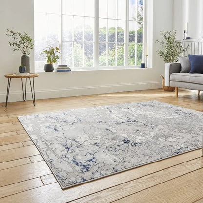 Apollo 2677 Grey/Navy Rug - Alternate View