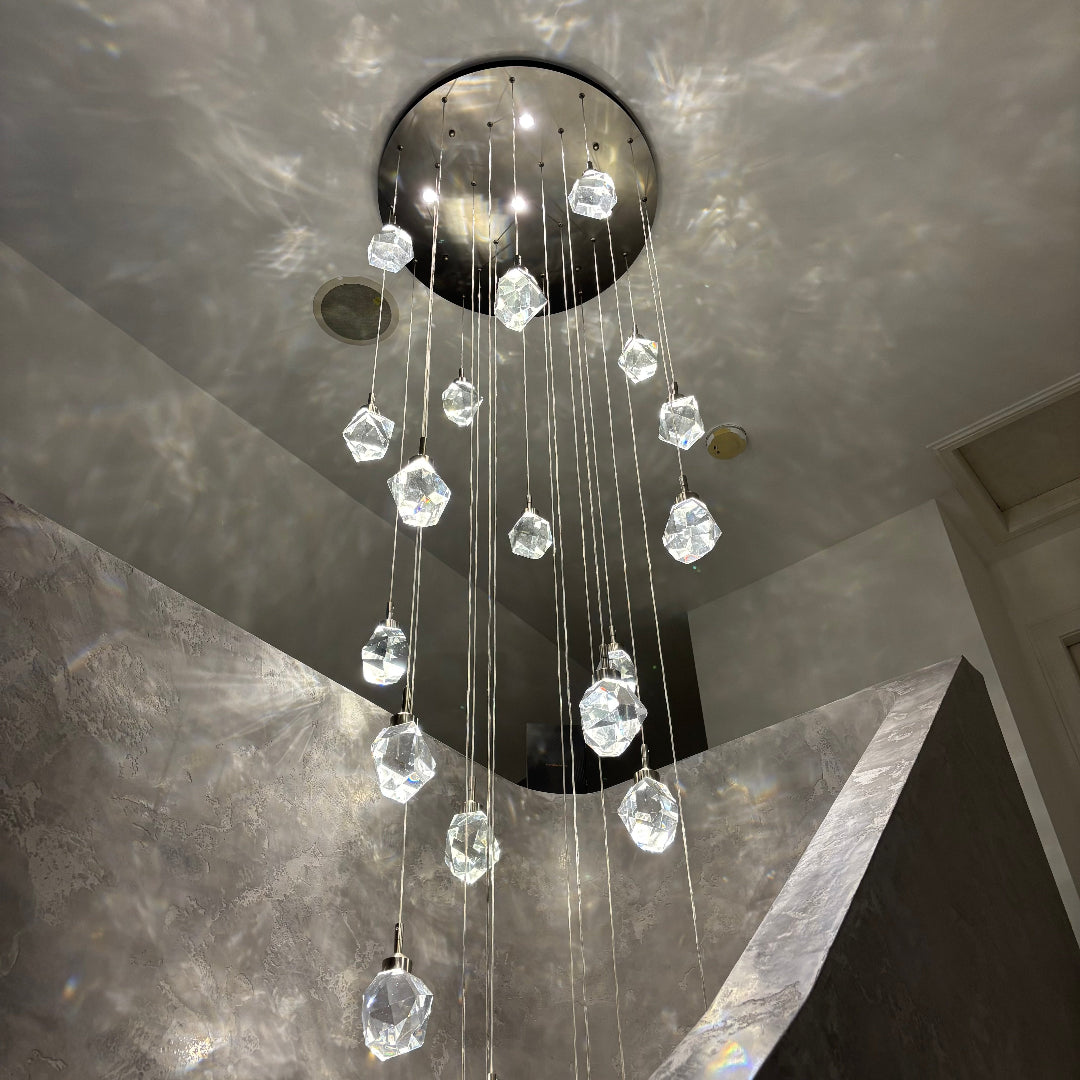 Crystallite Nickel 24-Pendant Chandelier