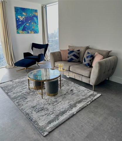 Craft 19788 Grey / Navy Rug - View 5
