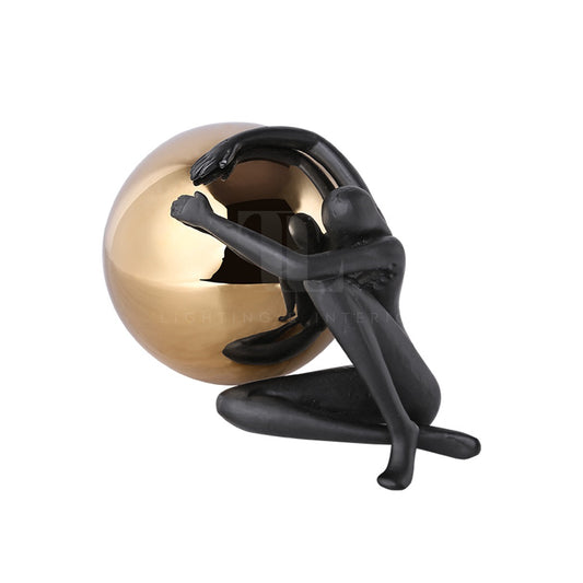 Serenity Embrace Black and Gold Ornament