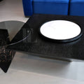 Nexus Black Square Coffee Table Set with Spining Plate