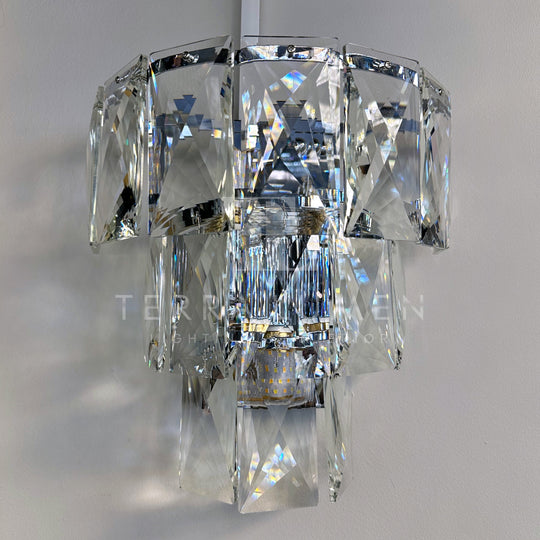 Clarity Clear Crystal Chrome Wall Light