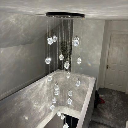 Crystallite Chandelier – Nickel 24 Pendant - Size and Dimensions