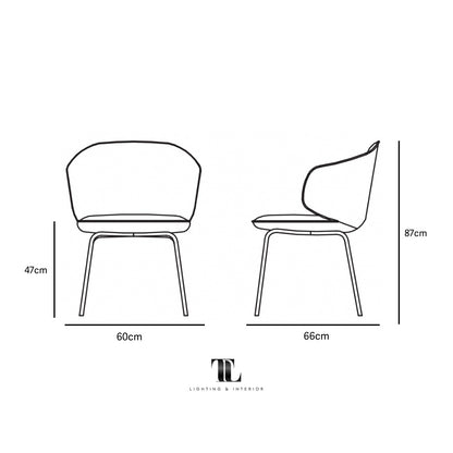 Kyro Dining Chair - Size and Dimensions