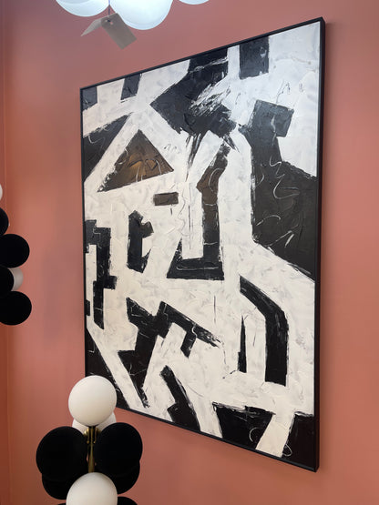 Abstract Wall Art – Black & White - Alternate View