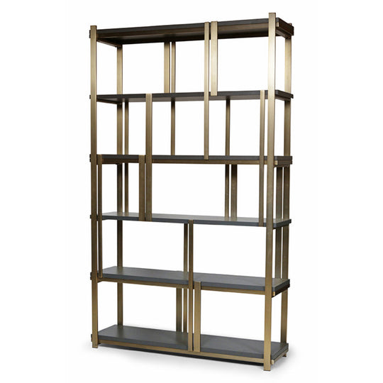 Renzo Black and Gold Shelving Unit