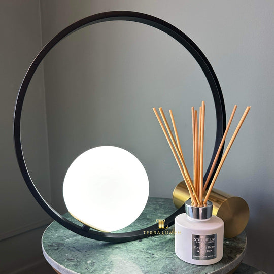 Dalton Black and Gold Opal Table Lamp