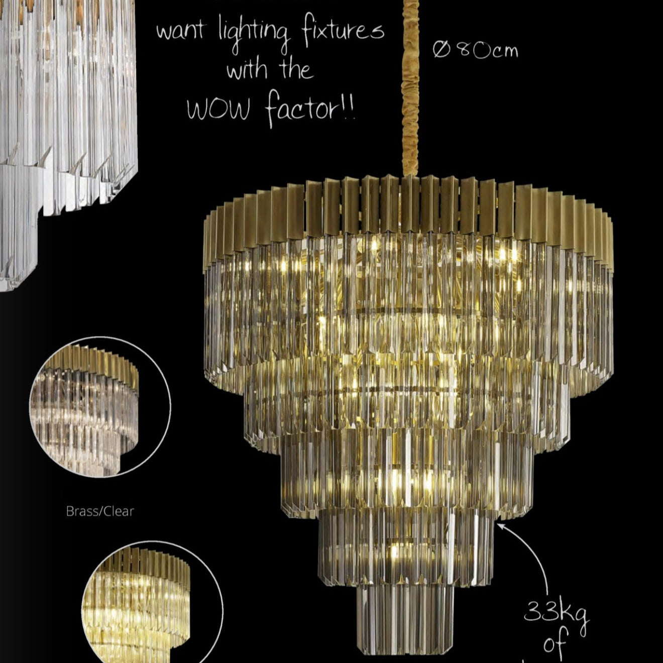 Veladoré Large 5 Tier Chandelier