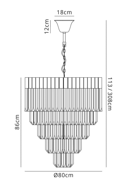 Veladoré Large 5 Tier Chandelier - View 5
