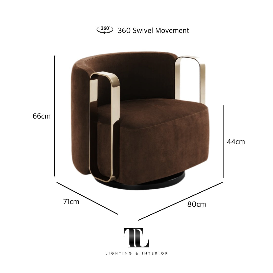 Isabella Coffee Velvet Armchair