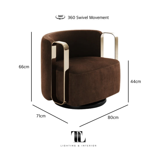 Isabella Coffee Velvet Armchair