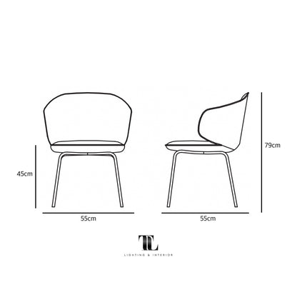 Clover Dining Chair - Size and Dimensions