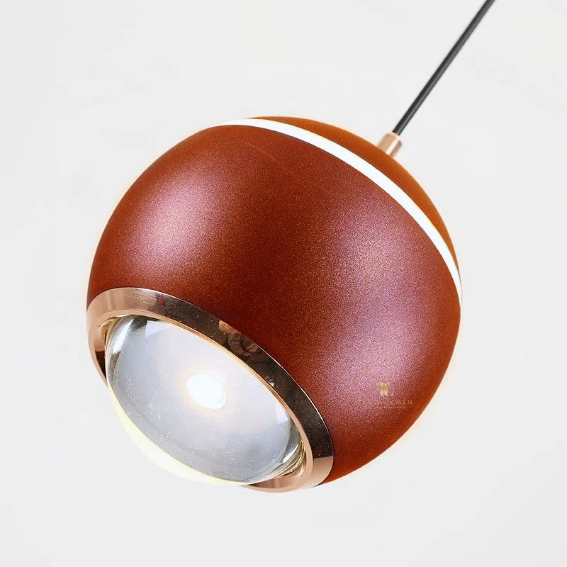 Jose Metallic Red and Rose Gold Trim Adjustable Ball Single Pendant