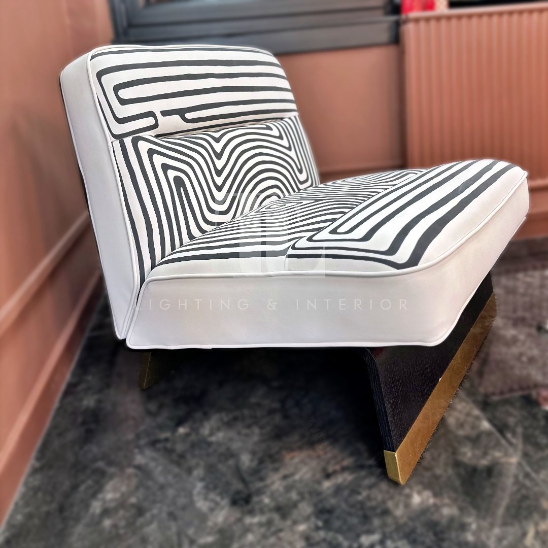 Luca Black and White Armchair