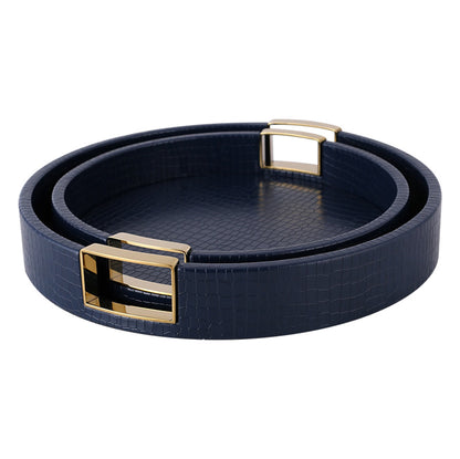 Leather Tray – Royal Blue - Home Accessories from TL Home