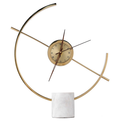 Perla Clock – White Marble - Alternate View