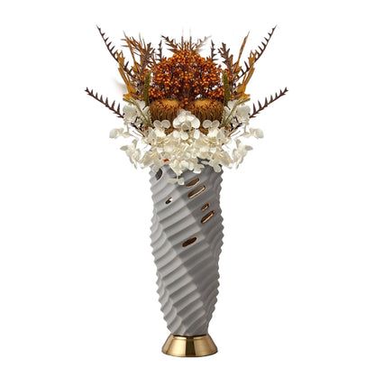 Grey Stone Ceramic Decorative Vase - Alternate View