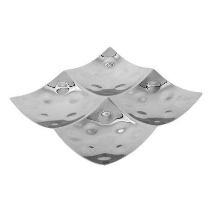 Rippling Hammered Mirror Polished Serving Tray - Detail Shot