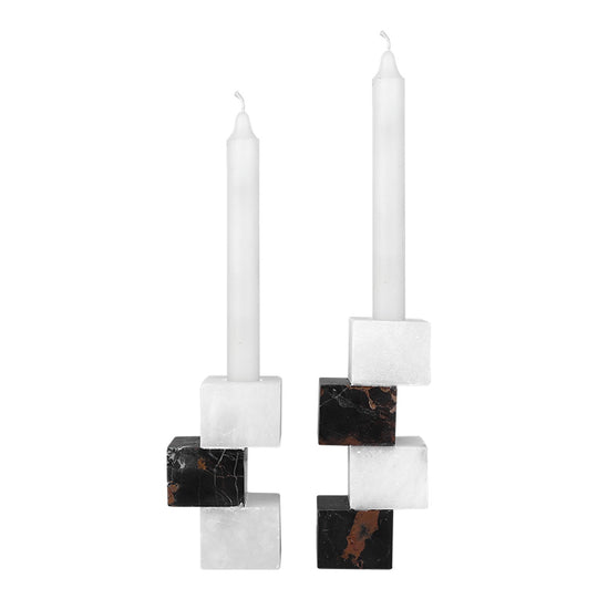 Monochrome Marble Candle Holder