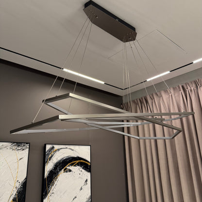 Maru Chrome Hanging Chandelier - Size and Dimensions