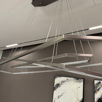 Maru Chrome Hanging Chandelier - Detail Shot