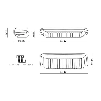 Regalia Sofa - Size and Dimensions
