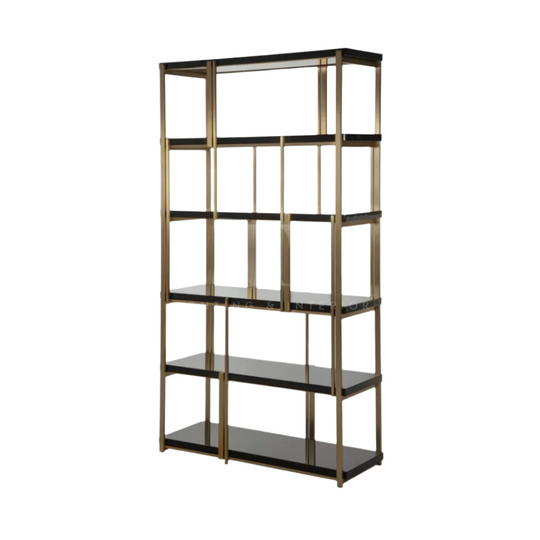 Renzo Black and Gold Shelving Unit