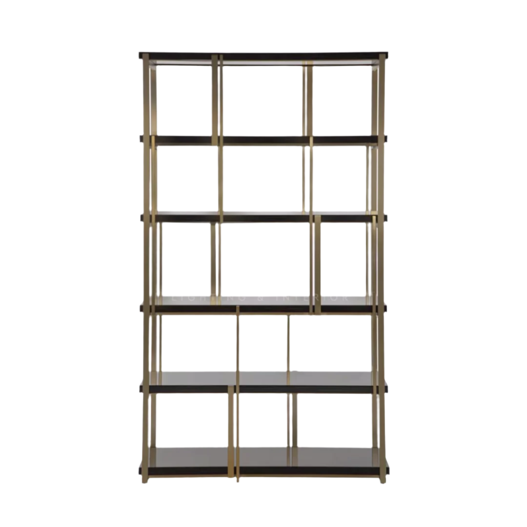 Renzo Black and Gold Shelving Unit