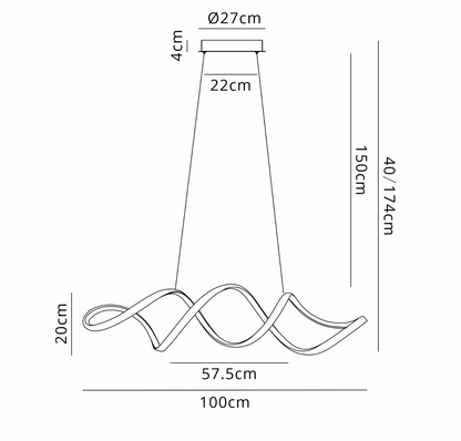 Braden Pendant Light - Size and Dimensions