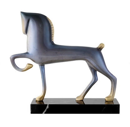 Horse Ornament – Copper & Marble - View 7