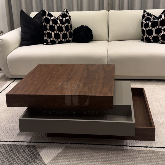 Walnut Coffee Table with Storage