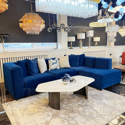 Zyra Corner Sofa – Blue - Sofa from TL Home