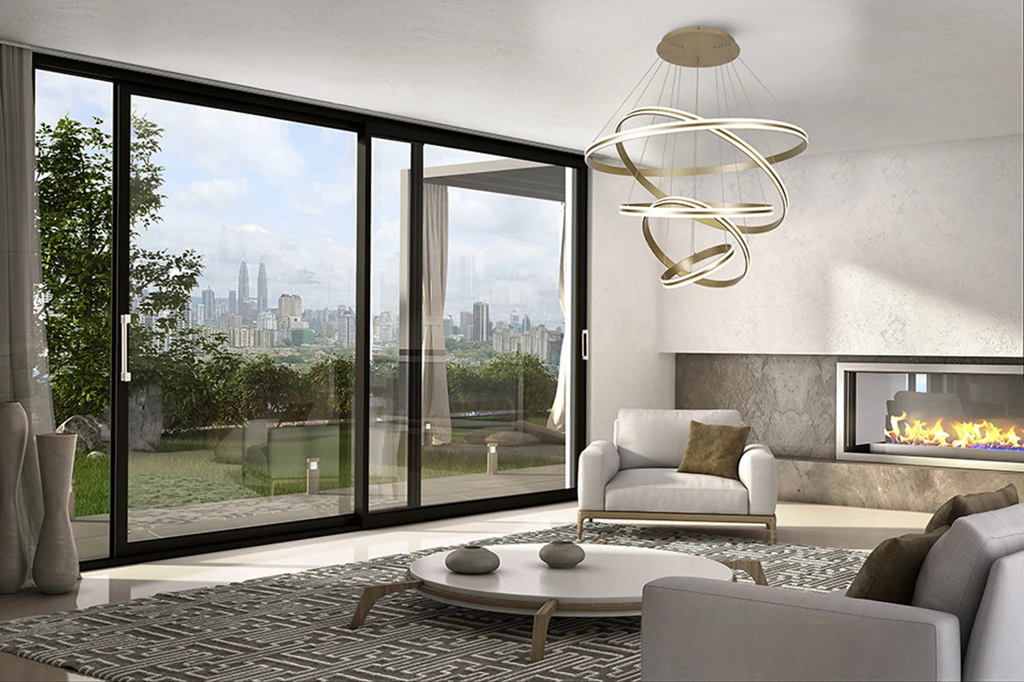 Celestia Luxury Tiered LED Loop Pendant