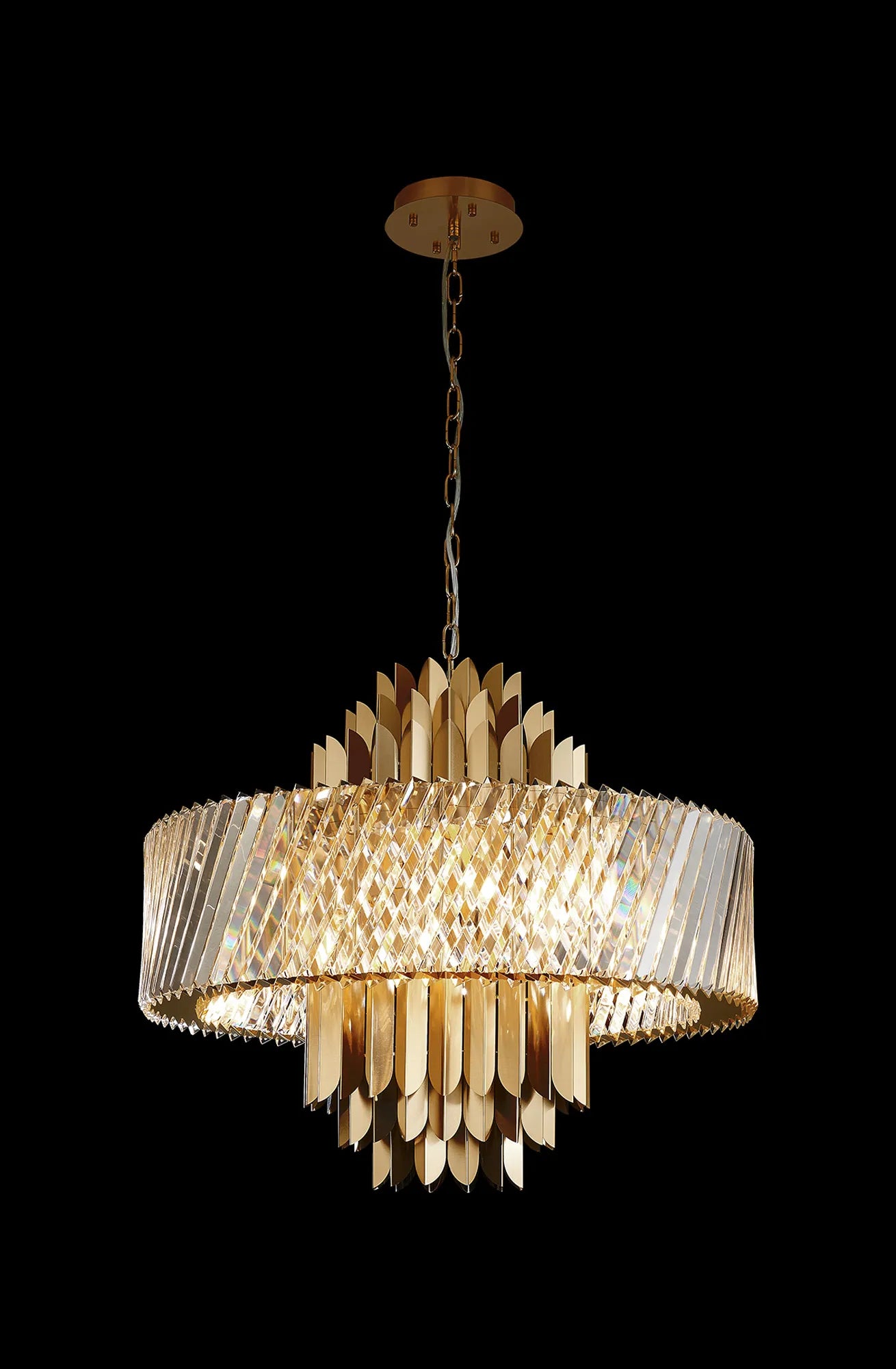 Lyra Brass Crystal Pendant