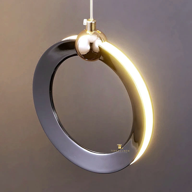 Paisley Black and Gold 8-Pendant LED Hanging Cluster Light