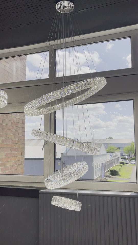 Julianna 4 Ring Modern Crystal Chandelier