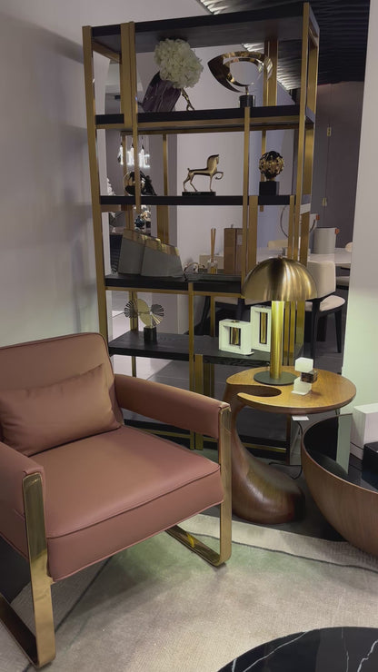 Renzo Shelving Unit – Black & Gold